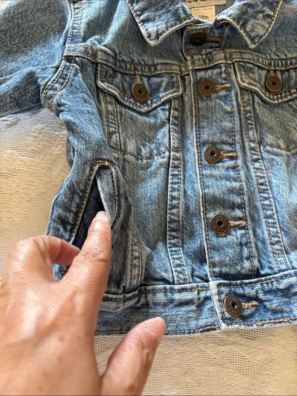 OshKosh B'gosh Light Blue Girls Denim Jacket Gently Loved 18m